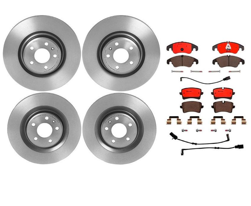 Audi Brake Kit - Pads and Rotors Front and Rear (345mm/330mm) (Ceramic) 8R0698151A - Brembo 1631547KIT